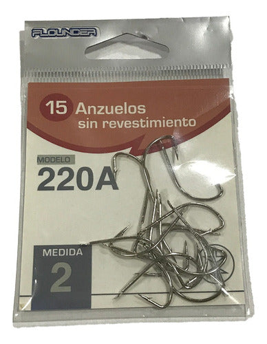 Pack of 10 Flounder 220 A Hooks N°1, 2, 3, 4, 5 for Pejerrey 0