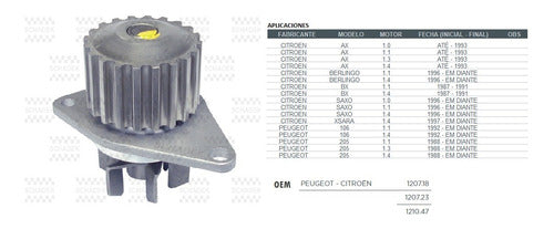 Bomba De Agua Citroen Ax/saxo/berlingo 1