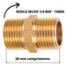 Conexão União Tee Latão Fêmea Rosca 1/4 Bsp + 2 Niples 1/4 5