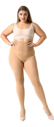 Panty Panty Talle Especial Ultra Opaca Doble Costura 1040 2