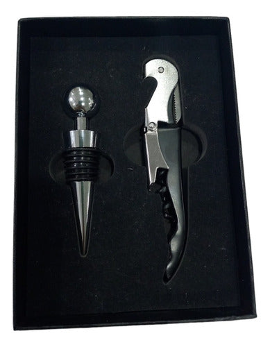 MODA FLOW Set Accessories for Wine Kit 2 Pieces Corkscrew in Box 1