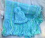 LAOTONG TEJIDOS ARTESANALES Winter Wool Infant Cap and Blanket Set 4