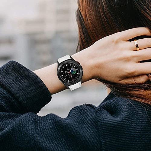 EL-BAZAR Malla De Cuero Samsung Galaxy Watch 4 Band 40mm 44mm Blanca 4