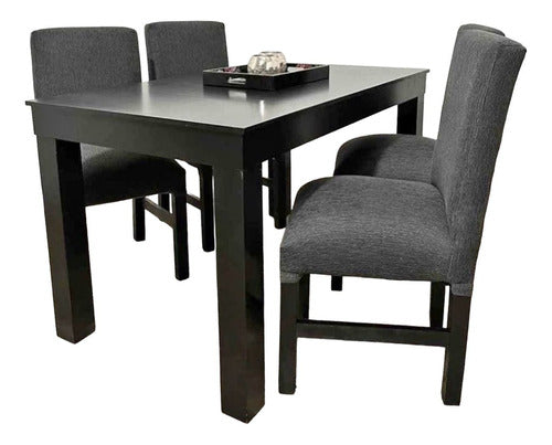 Dining Set Fixed Table + 4 Reinforced Lacquered Chairs 1