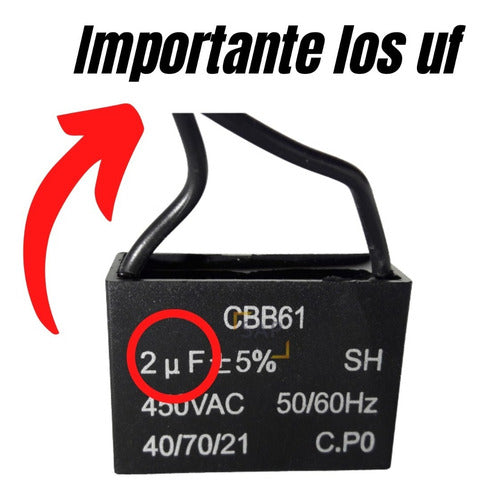 Generic Capacitor 2.0uf Ventilador Aire Acondicionado 450vac 1