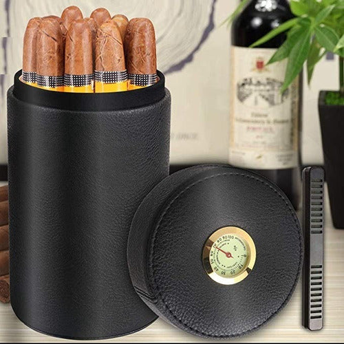 Estuche Humidor Cigarros Cuero Cedro Portátil Habano 2