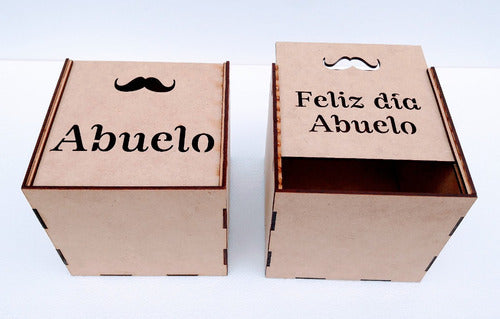 Set of 10 Laser Cut 15x15x15cm Wooden Boxes with Exclusive Designs for Father's Day 4