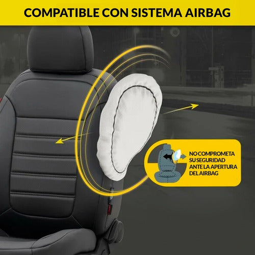 Quantum Funda Cubre Asiento Gris Eco Cuero Auto Simil Cuero Premium 1