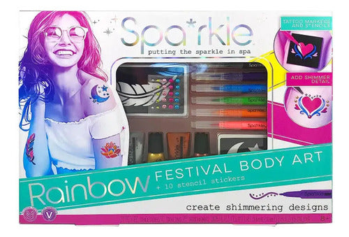 Disma Set Tattoo Temporales Rainbow Sparkle 0