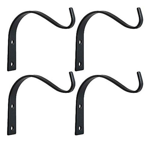 Elwiya - Rustic Iron Wall Hook Set of 4 0