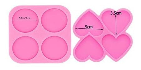 Amztoart Silicone Resin Molds for Phone Grip x 2 Heart & Circle 1