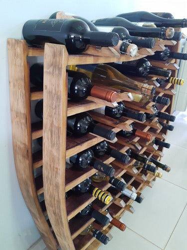 Oak Stave Wine Bottle Holder, Reused Barrel Design 4