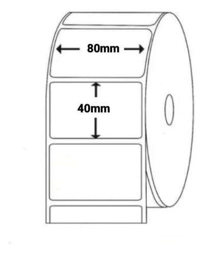 Labeltrax Thermal Labels 80mm X 40mm - 1 Roll X 1,000 2