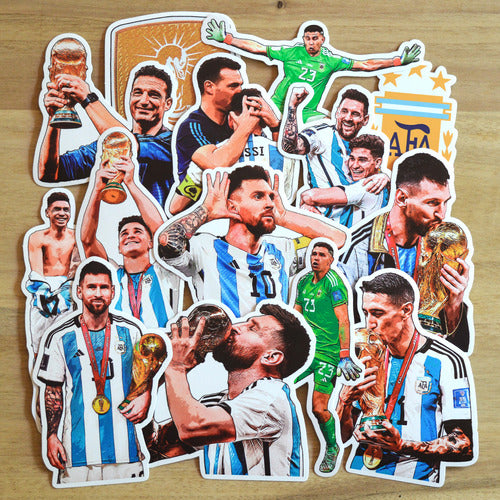 Soyfan Stickers Calcos Messi Argentina Dibu Mundial - Pack X24 1