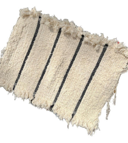 Handira Rug LYL PROJEKT 110x70 Striped Loom Cream Black Lines 1