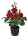 Hollyone Artificial Plants and Flowers Red Roses Vase 15 Inches 0