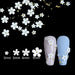 Tyemp 3D Flower Nail Art Charms, 250pcs White Flowers Nail Rhinestones Kit 4