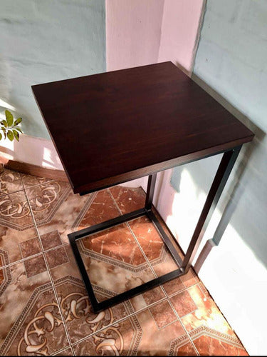 Mesa De Arrime Hierro Y Madera 0