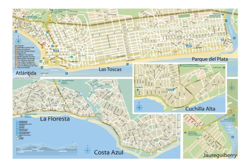 Mapa De La Costa De Oro - Canelones - Lámina 45x30 Cm. 0