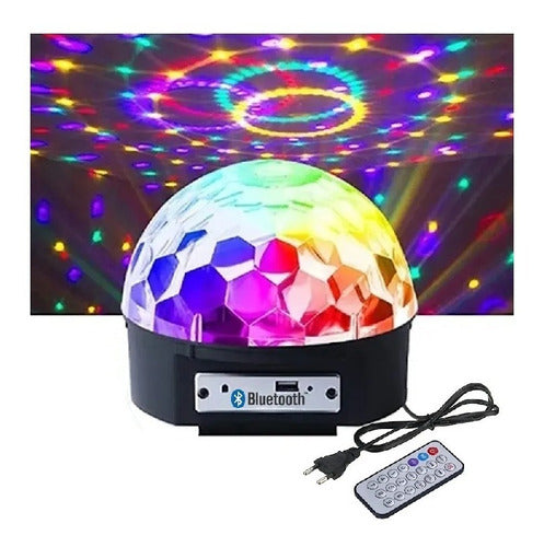 Parlante Media Bola Audiorítmica Luces Led Usb Sd Control 0