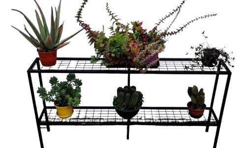 Two-Tier Iron Plant Stand (Shelf Rack Display) 0