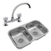 Combo Kitchen Double Sink Johnson CC28 B + FV Arizona Faucet 0