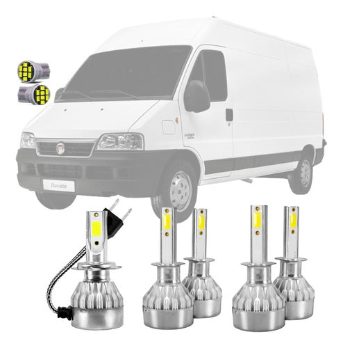 Kit 3 Lâmpadas Led 6500k Fiat Ducato Farol Alto Baixo Milha 0