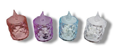 Set of 12 Acrylic Candles with 4 cm Light, Assorted Colors 7