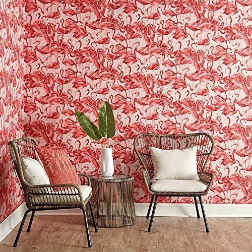 Tempaper Vinilo Decorativo / Rollo 0.52x5m / Flamencos - Cheeky Pink 1