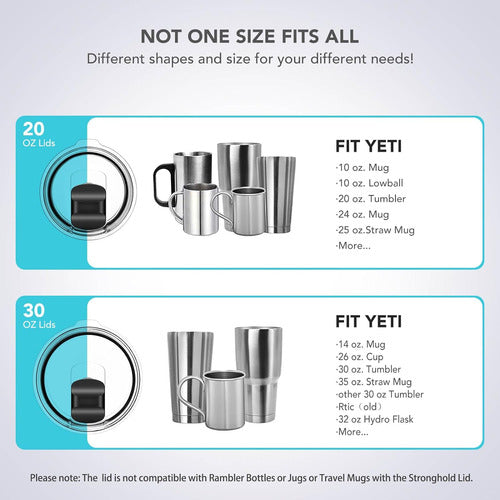 SOONSURE Durable Lid for 20 Oz Yeti Tumblers, 2 Pieces 1