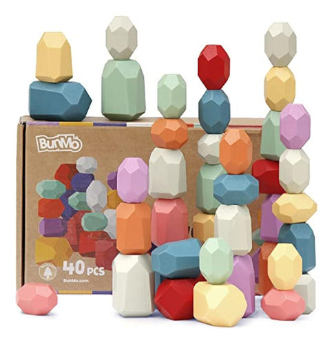 BunMo 40 Piece Stackable Toys for Toddlers 0