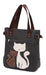 Kaukko Women's Canvas Handbag with Cat Design 3