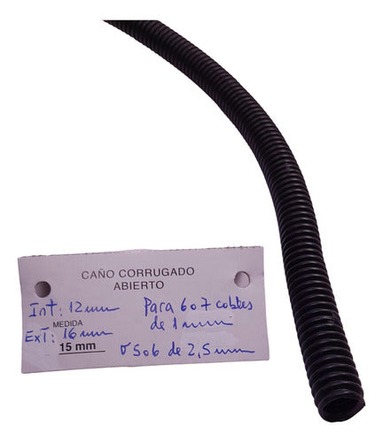 Caño Corrugado Abierto Int 12mm,ext 16mm Para Auto X Metro 0