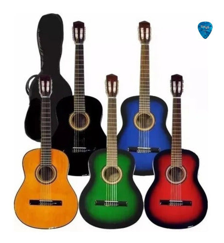 Radalj Guitarra Criolla De Estudio Azul Funda Y Pua 0