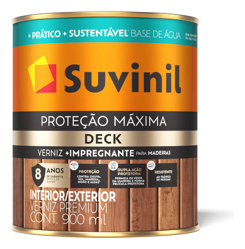 Verniz Proteção Máxima Base Água Acetinado Suvinil 900ml 1