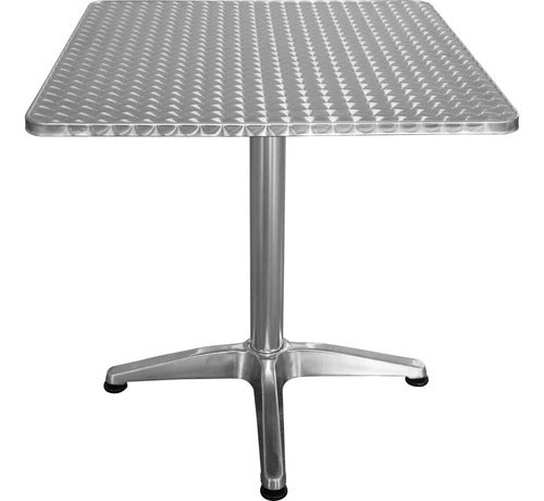 Just Home Collection Silver Square Aluminum Outdoor Table 0