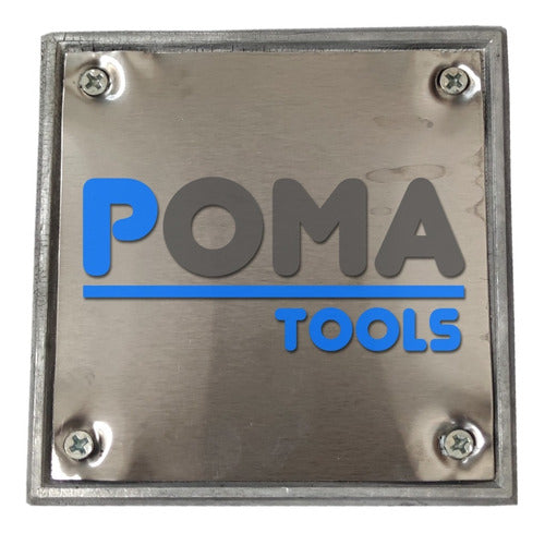 Pomatools Tapa Ciega Reja Rejilla 12x12 Cm Acero Inox C/ Marco Amt 0