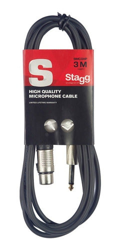 Stagg SMC3XP 3m XLR to Jack Microphone Cable 1