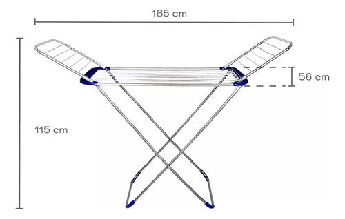 Tienda Madi Extra Large Foldable Aluminum Clothes Rack with Wings 1