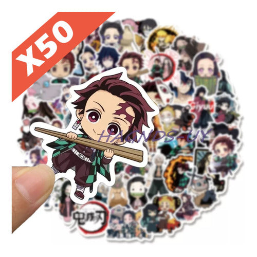 Set De 50 Pegotines Stickers Kimetsu No Yaiba Anime Manga 0