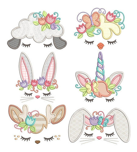 Cute Unicorn Embroidery Machine Design Applique Matrices Set 0