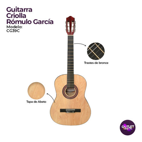 Classical Argentine Guitar with Case and Picks 3