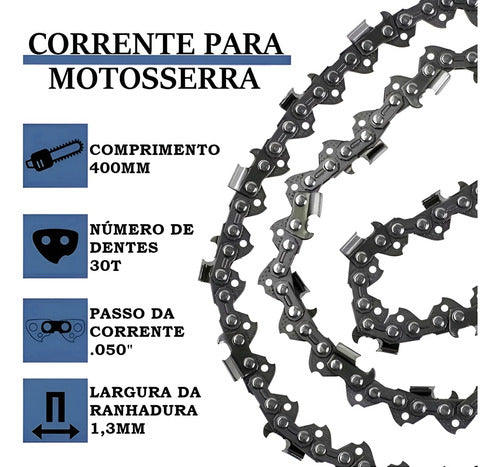 Corrente P/ Motosserra Sabre 16 Pol 3/8 1.3 30 Dentes 3