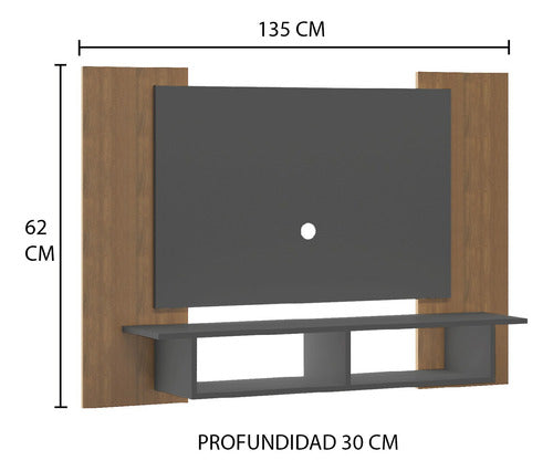 Expansión UY Rack Para TV 55. Panel Aéreo C/Estante 2