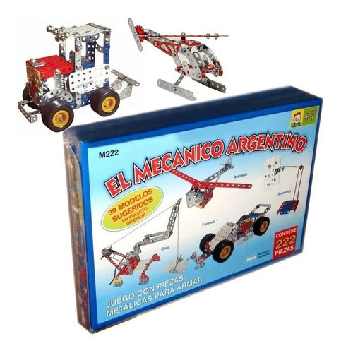 El Mecánico Argentino Mecano De Metal Para Armar 222 Piezas 39 Modelos 0