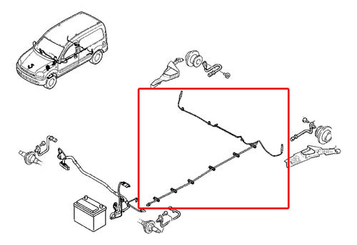 Cable Captor Abs Trasero Renault Kangoo - Original 0