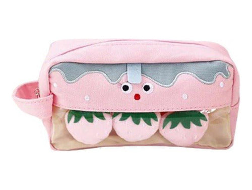 JADY'S SHOP Kawaii Tropical Fruit Pencil Case + 3 Cute Pins 0