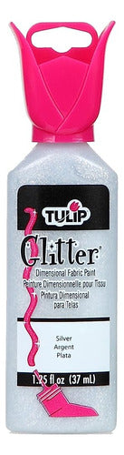 Tulipán Pintura Dimensional De Tela 1-1/4 Onzas-glitter-silv 0