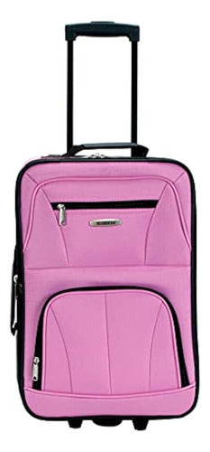 Rockland Vertical Fashion Softside Luggage Set, Pink 1