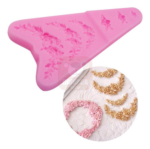 DarumaShop Silicone Flower Mold - Pink Rose Baking Fondant 0